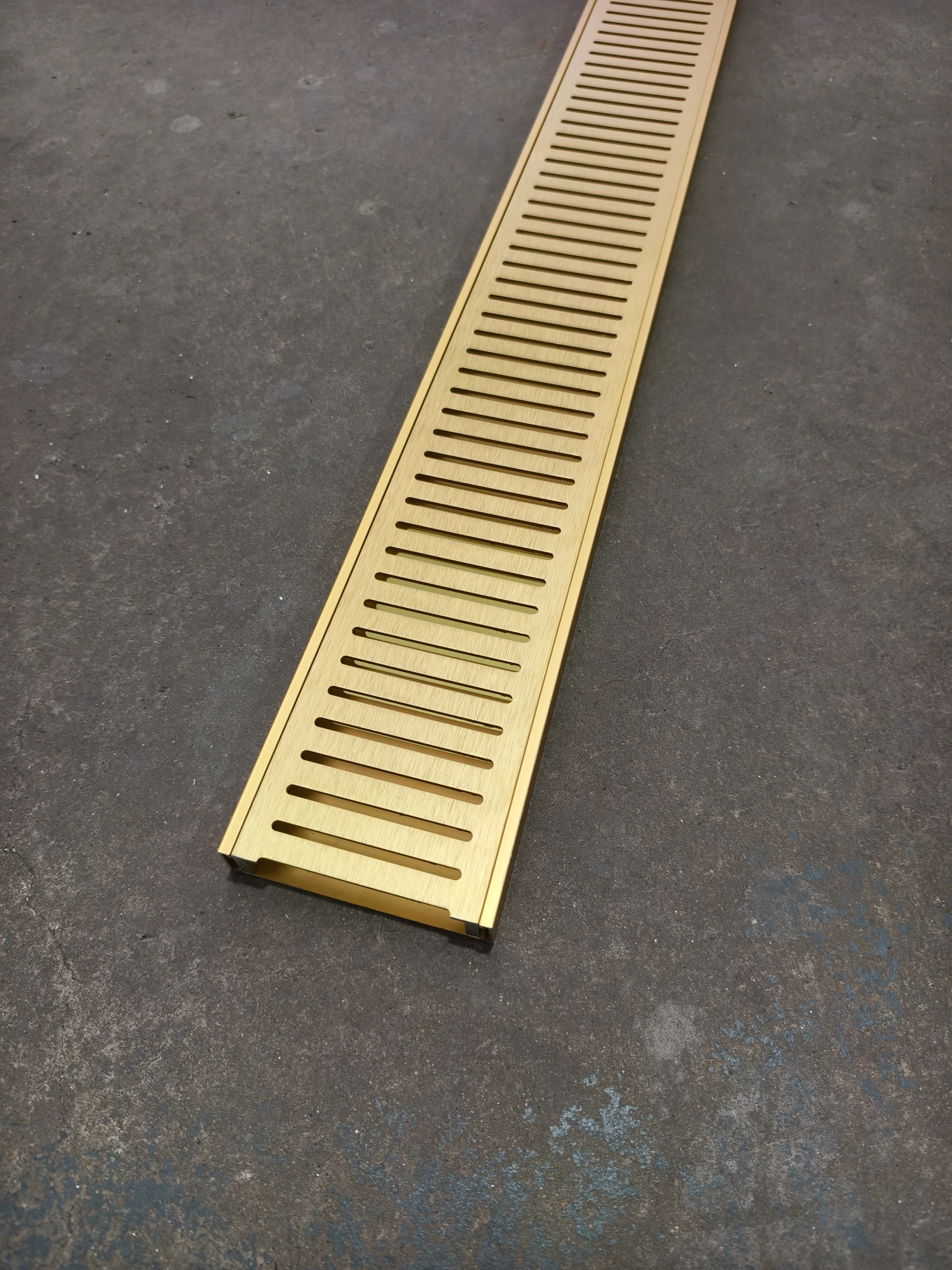 Brushed Brass Slotted DIY Aluminium Grate Kit - Image 4